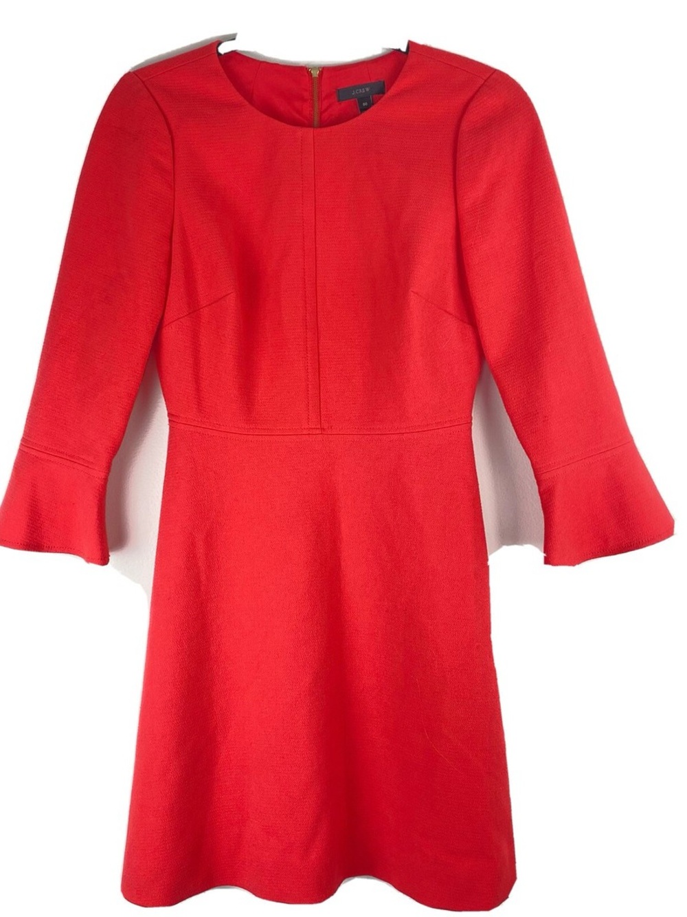 J. Crew Vibrant coral Long Sleeve Dress